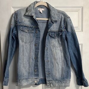 Forever 21 Studded Light Blue Denim Jacket